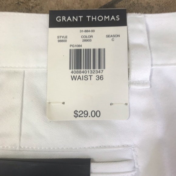 Men’s Grant Thomas White Shorts Size 36 - Picture 4 of 9